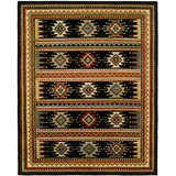 Wool Southwestern Area Rug in Black
