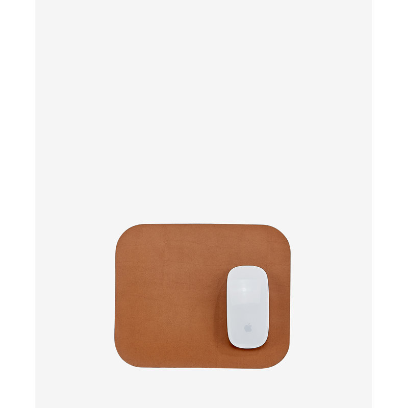 Graphic Image Mouse Pad, Leather, Tan/Navy