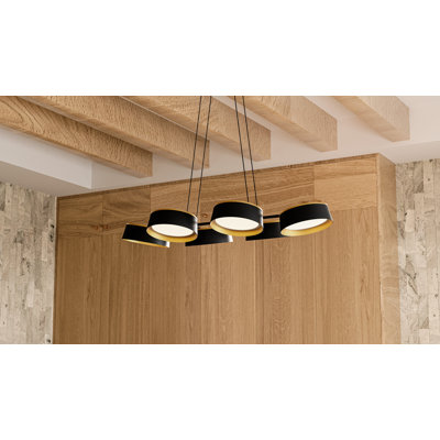 Jahim Integrated LED Matte Black Linear Chandelier
