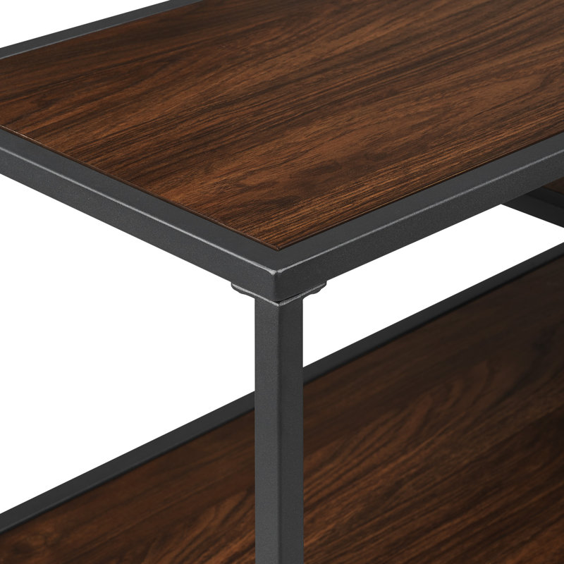 Tiered 42" Console Table, Dark Walnut/Black