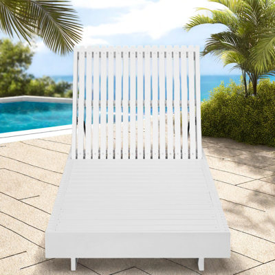 Chaise longue de patio réglable en bois blanc moderne pour l'extérieur