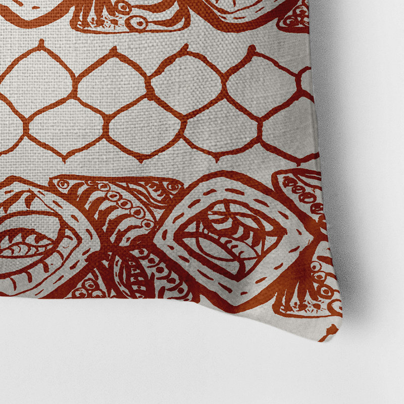 Housse de coussin carrée/insert, Orangé, Géométrique 2