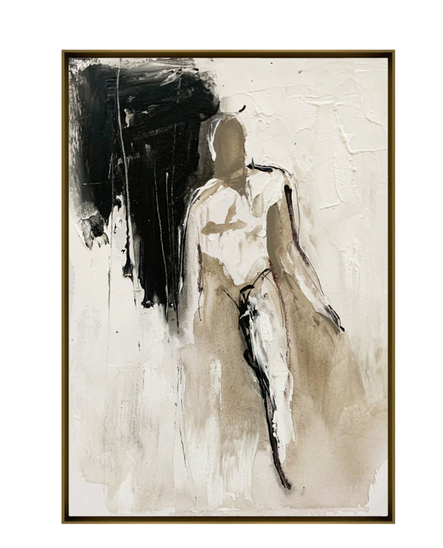 Velora Single Picture Frame Painting on Wood, Golden, 150 cm H x 90 cm W