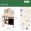 Freniland - Table à outils multifonctionnelle pour enfants avec banc de travail, tableau noir, armoire de rangement, effets sonores et pieds réglables Schima