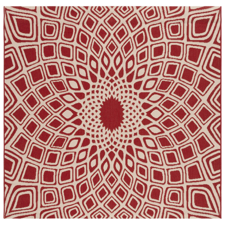 Arneshia Geometric Red/Beige Indoor / Outdoor Area Indoor/Outdoor Area Rug