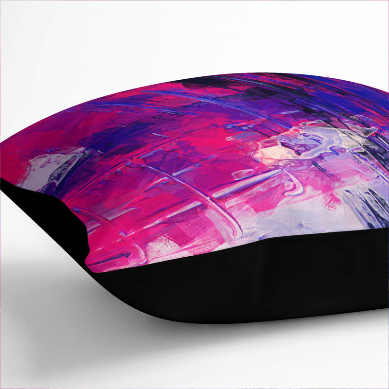 Abstract Square Cushion, 40cm H x 40cm W x 15cm D, Black