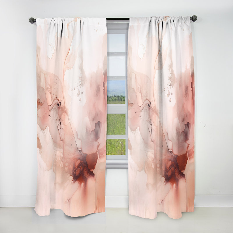 Delaire - Marbre délicat rose II délicat - Rideau moderne - Velours obscurcissant - 1 panneau, L 52 po x L 84 po