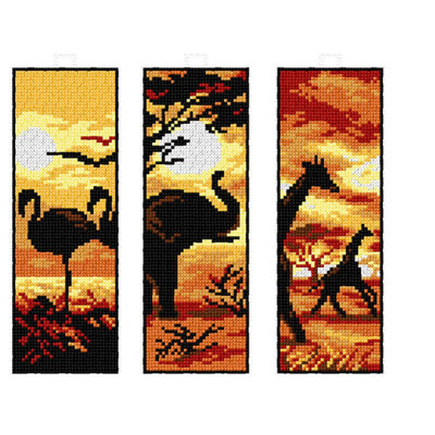 Ensemble de marque-pages point de croix exotique animaux par Orchidea 8704