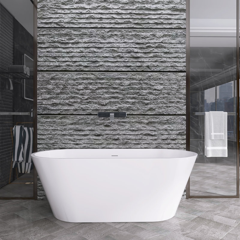 63'' x 29'' Freestanding Soaking Acrylic Bathtub