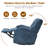 Modern Chenille Swivel Rocking Blue Recliner-591923469