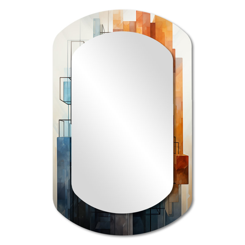 Miroir mural décoratif abstrait asymétrique, 31 po x 19 po