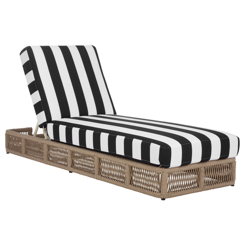 Gillian Steel and Rope Chaise Lounger, Black