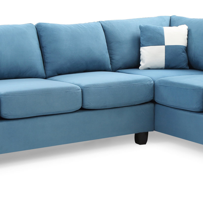 Canapé modulaire Malone G647B-SC (sans repose-pieds), Orienté à droite, Microfibre bleu turquoise