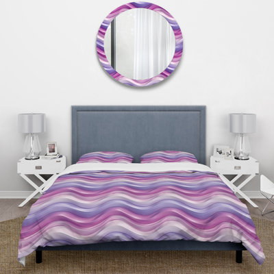 Purple Retro Wave - Midcentury Duvet Cover Set