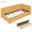Lit de jour rembourré avec 2 espaces de rangement en lin jaune - lit simple, aucun sommier nécessaire pour une base de vie polyvalente