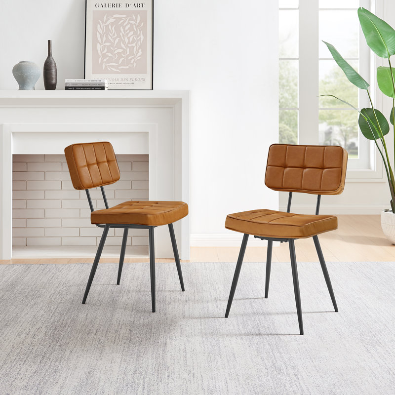 Adaline Dining Chair - Luxury Faux Leather Upholstered Mid Century Design