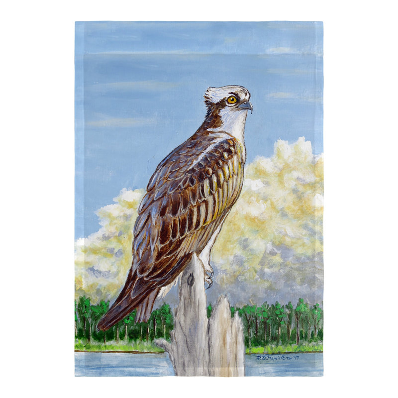 Drapeau de jardin en polyester à 1 face négligent Osprey, H 18 po x l 12,5 po