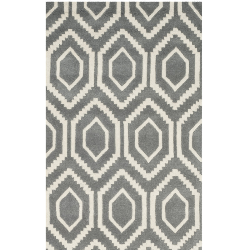 Tapis en laine touffeté à la main Deedie, Carré 9 pi