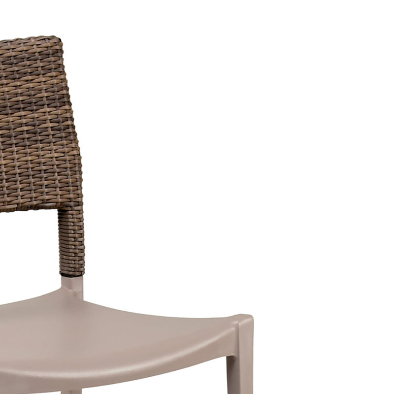 Chaise de salle à manger d'extérieur empilable, Taupe français