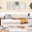 Lit de jour simple rembourré beige avec rangement et couchette de chargement stable