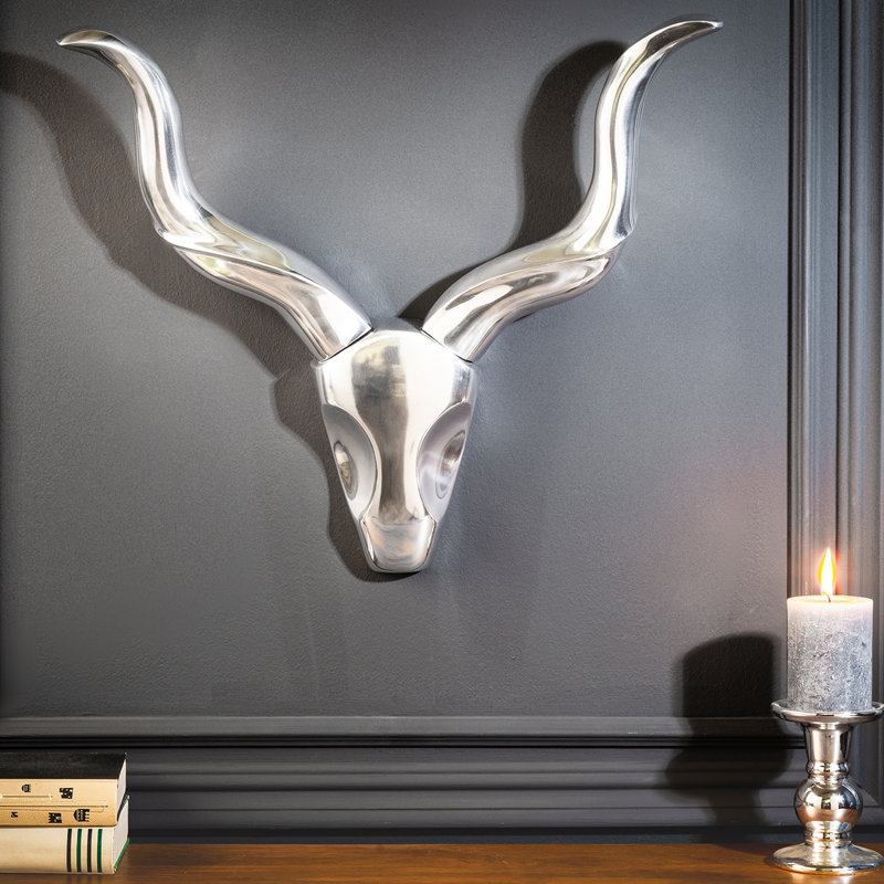 Animals Wall Decor on Metal, Silver