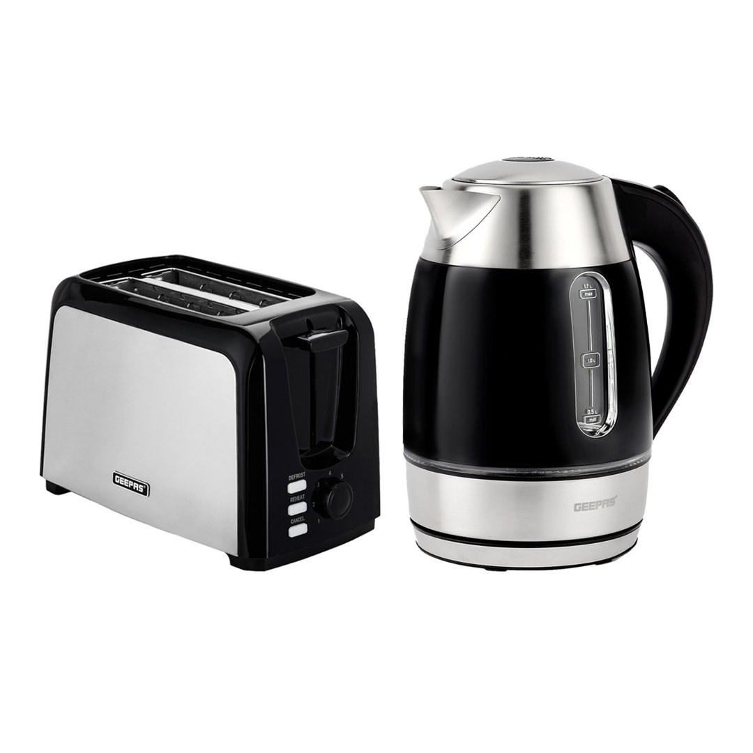 Geepas Unisex Black Kettle & Toaster Sets With Illuminatiing Kettle & Slice Toaster In Size 2 - Image 7