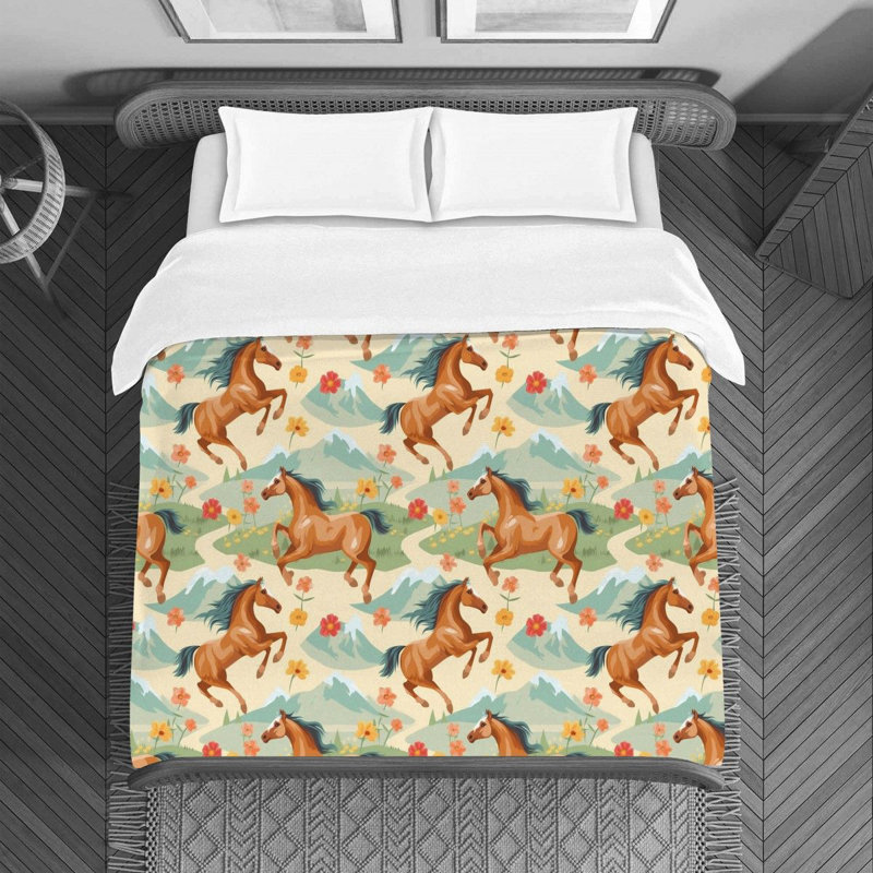 Housse de couette cheval, Housse de couette pour lit simple