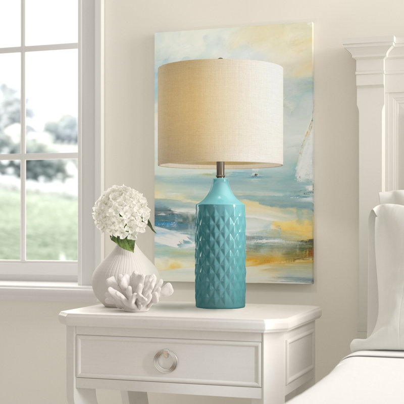 Josler Ceramic Table Lamp, Spa Blue