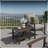 19" Square Brown Metal Outdoor Side Table, 2-Tier All-Weather Patio End Table-914196522