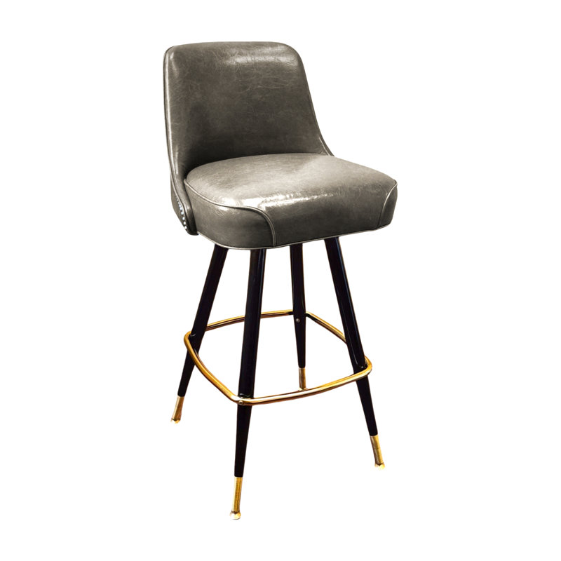 Tabouret de bar pivotant capitonné, Gris