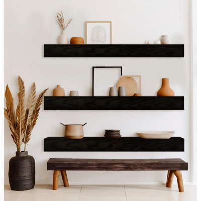Emerald Lee 3 Piece Oak Floating Shelf