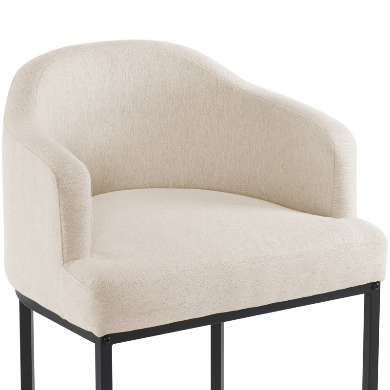Tabouret de comptoir rembourré Alyce, Lin / Lin