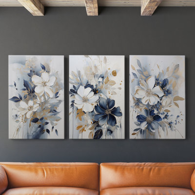 Floral Study Series CIV - Ensemble de toiles tendues avec châssis Premium - Prêt à être accroché
