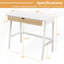 Ebern Designs Computer Desk Wooden Workstation Vanity Table W/ 1 Drawer & Rubber Wood Legs-1034785170