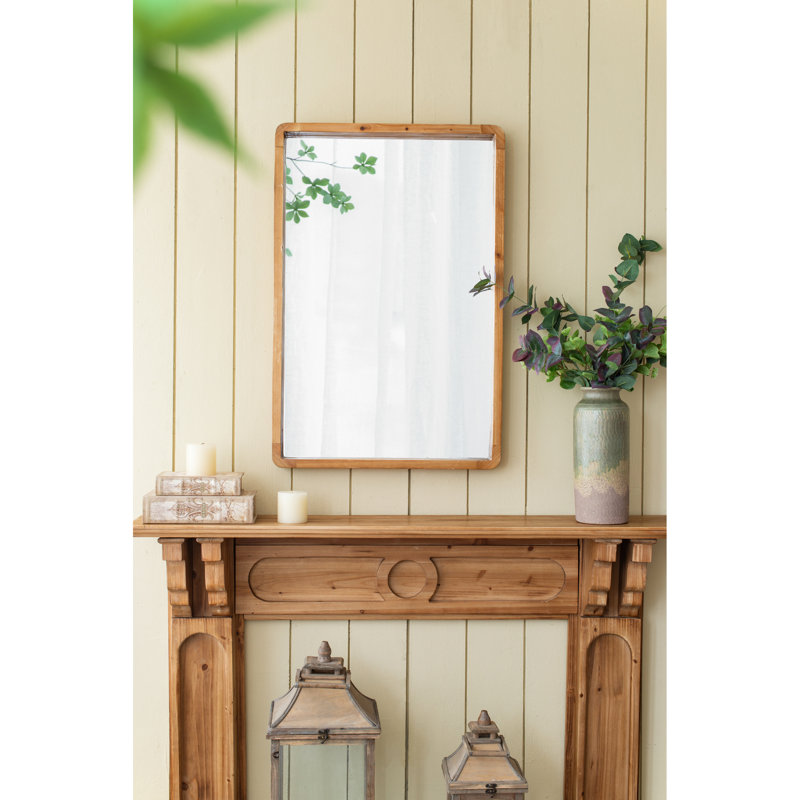 Superbe miroir rectangulaire en bois de 24 po x 36 po pour le décor du vestibule de la chambre à coucher - Rehausse l'ambiance de