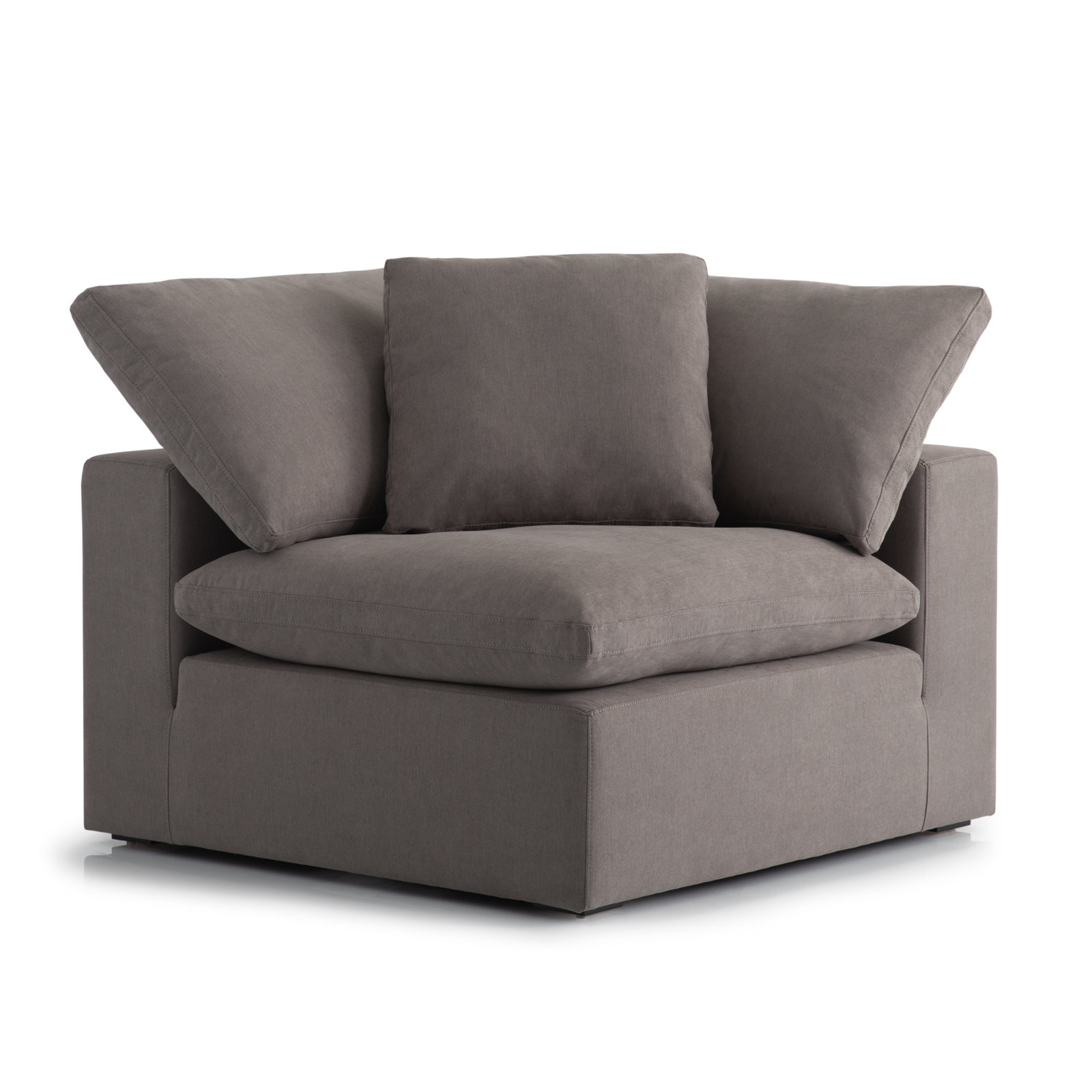 Calana Modular Sectional, Slate, 4 Piece (2 Corner, 1 Armless, 1 Ottoman)