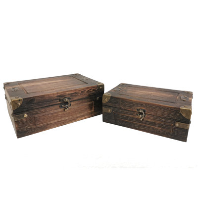 Mangual Distressed Wood 2 Piece Box Set