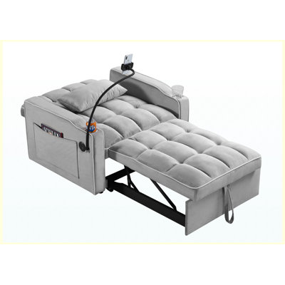 Canapé-lit convertible avec rangement gris