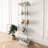 Modern Glass Display Cabinet with LED Lights, Quick-Assembly, Tempered Glass, 1-Door 4-Shelf, White