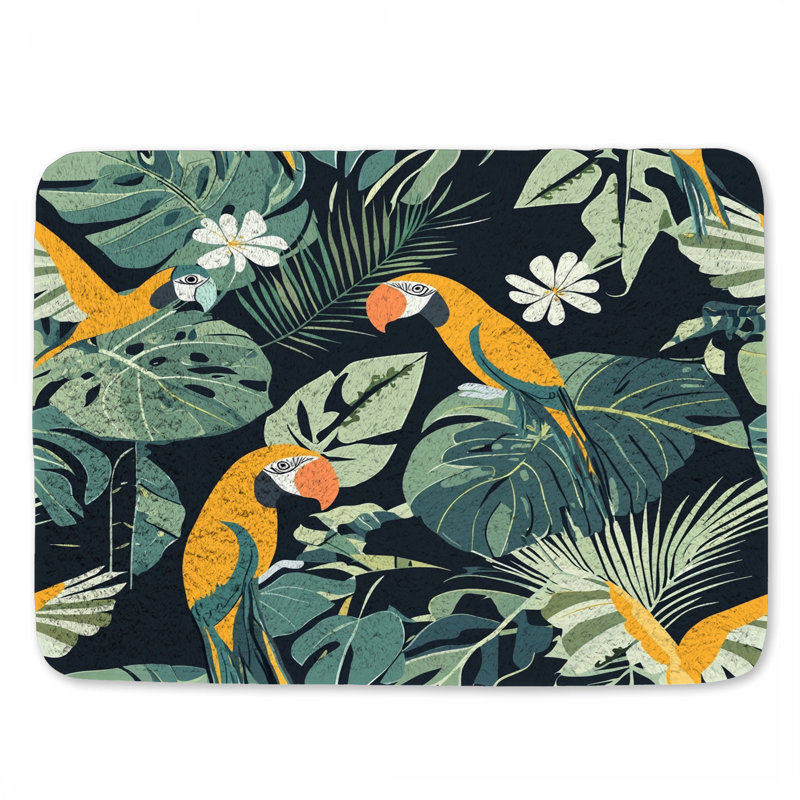 Tapis de bain Parrot Jungle, L 34 po x l 21 po