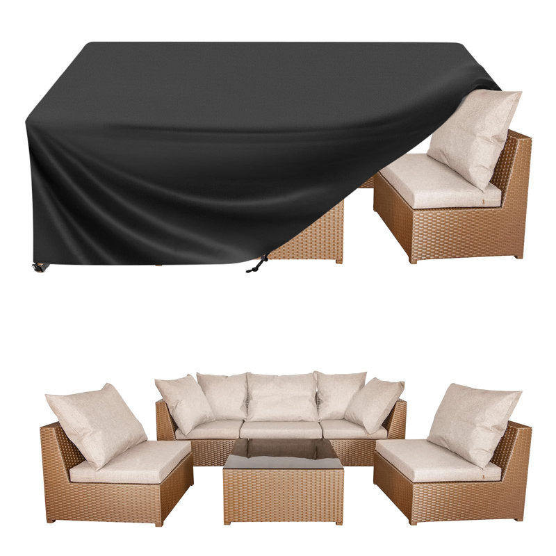 Patio Furniture Covers, Outdoor Furniture Covers Waterproof, Heavy Duty Oxford Patio Table Cover For Outdoor Table, Chair, Sofa, Desk (Black, 108"L X 82"W X 28"H)