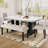 Modern Tufted Linen Dining Bench, Farmhouse Upholstered Entryway Bench With Rubber Wood Legs, Versatile For Kitchen, Bedroom, Hallway-878358236