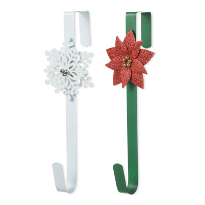 Ensemble de 14 suspensions de Noël 14 po avec flocons de neige et couronne de poinsettias