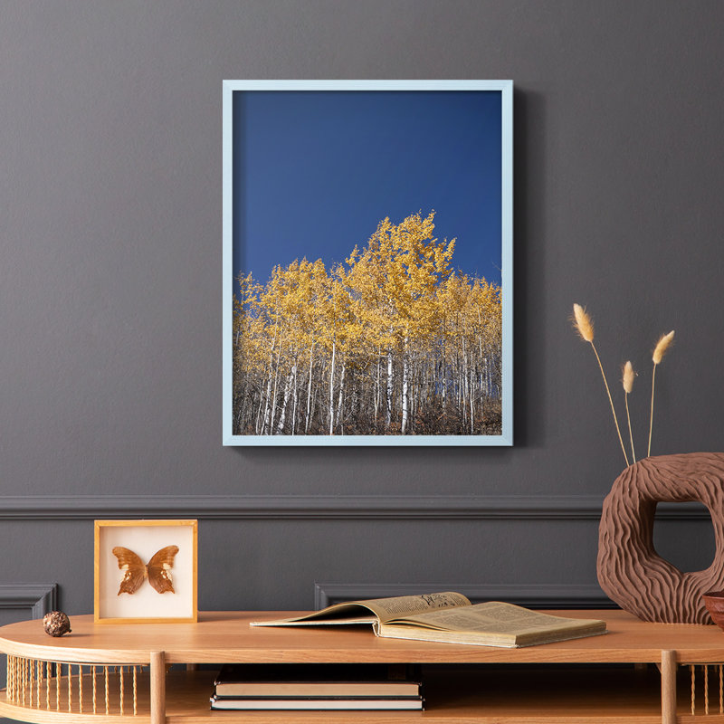 Amber in the Forest Framed Print - Solid Wood, Blue, 10" H x 8" W