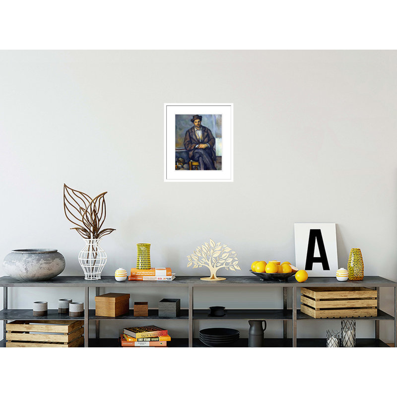 «S paysan assis» par Paul Cézanne, impression giclée encadrée, H 20,2 po x l 17,75 po