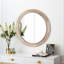 Miroir mural rond rustique 23,5 pouces avec perles, améliore l'entrée de la cuisine du salon, miroir perlé, style pour décoration blanche