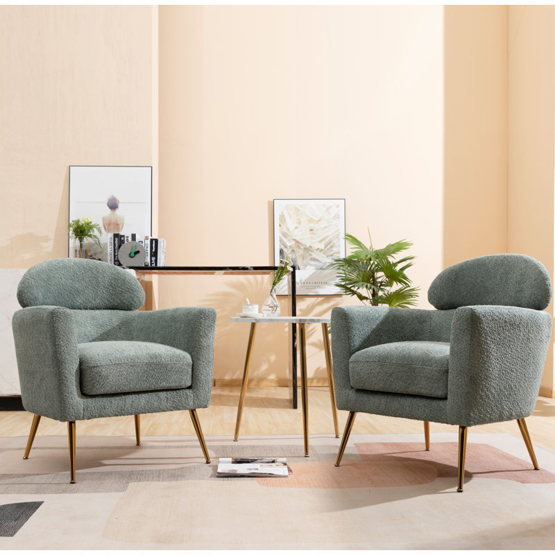 Demetrius Polyester Barrel Chair, Gray Polyester Blend