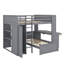 Lit mezzanine double avec lit simple attaché, étagère, bureau et garde-robe-114446969