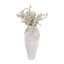 Vase de sol en terre cuite texturée à motif vertical pour la décoration intérieure - Vase sculptural pour table de salon - Blanc et or-1572065888