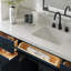 Meuble-lavabo simple en bois massif 66 po avec plateau en quartz blanc Thornaby-1195506912-1160528166